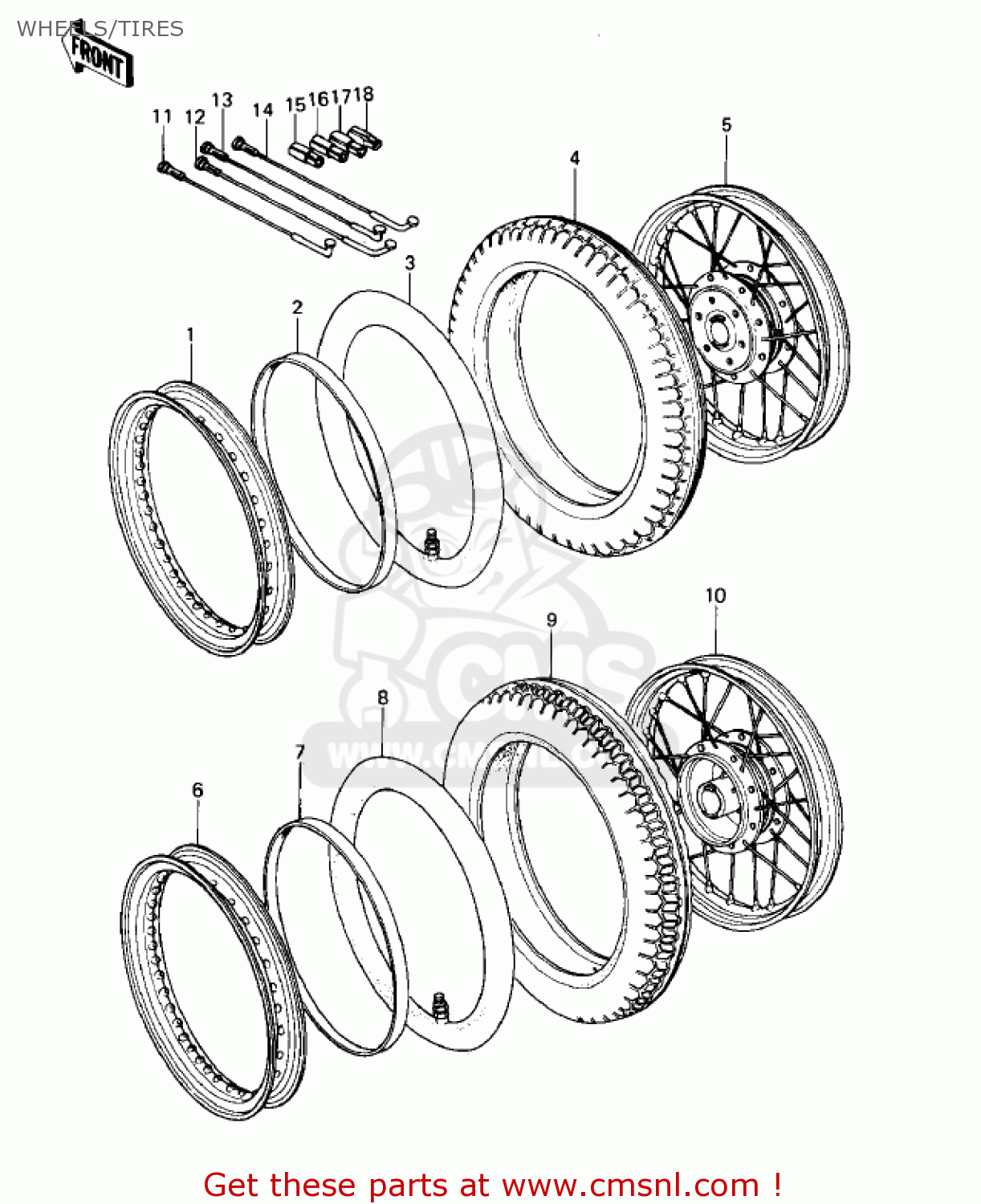 WHEELS/TIRES KZ400B1 1978 CANADA