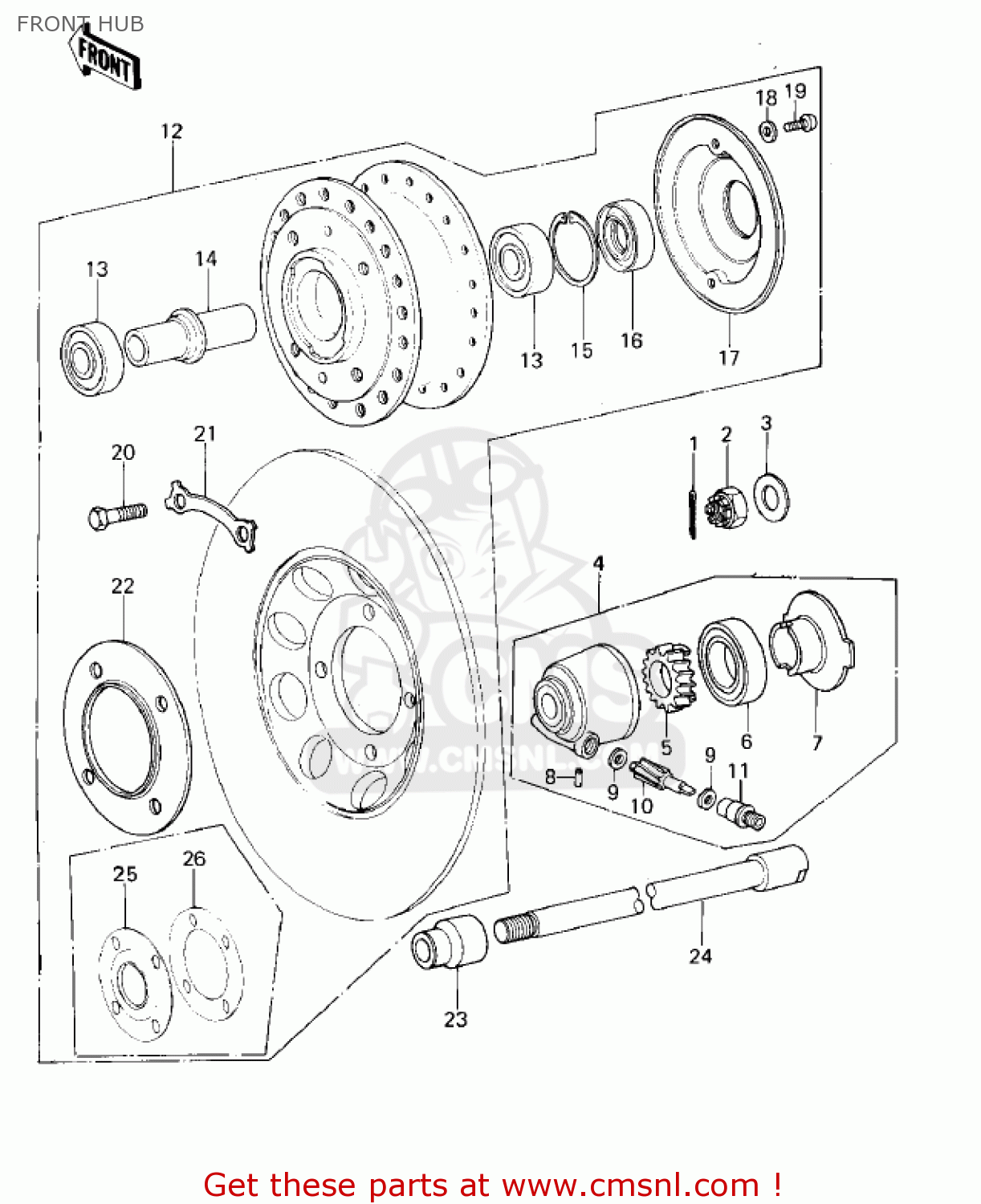 FRONT HUB KZ400B1 1978 CANADA