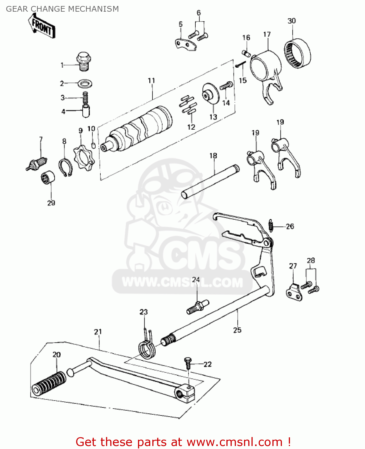 GEAR CHANGE MECHANISM KZ400B1 1978 CANADA
