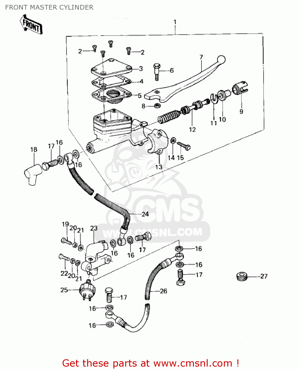 FRONT MASTER CYLINDER KZ400B1 1978 CANADA