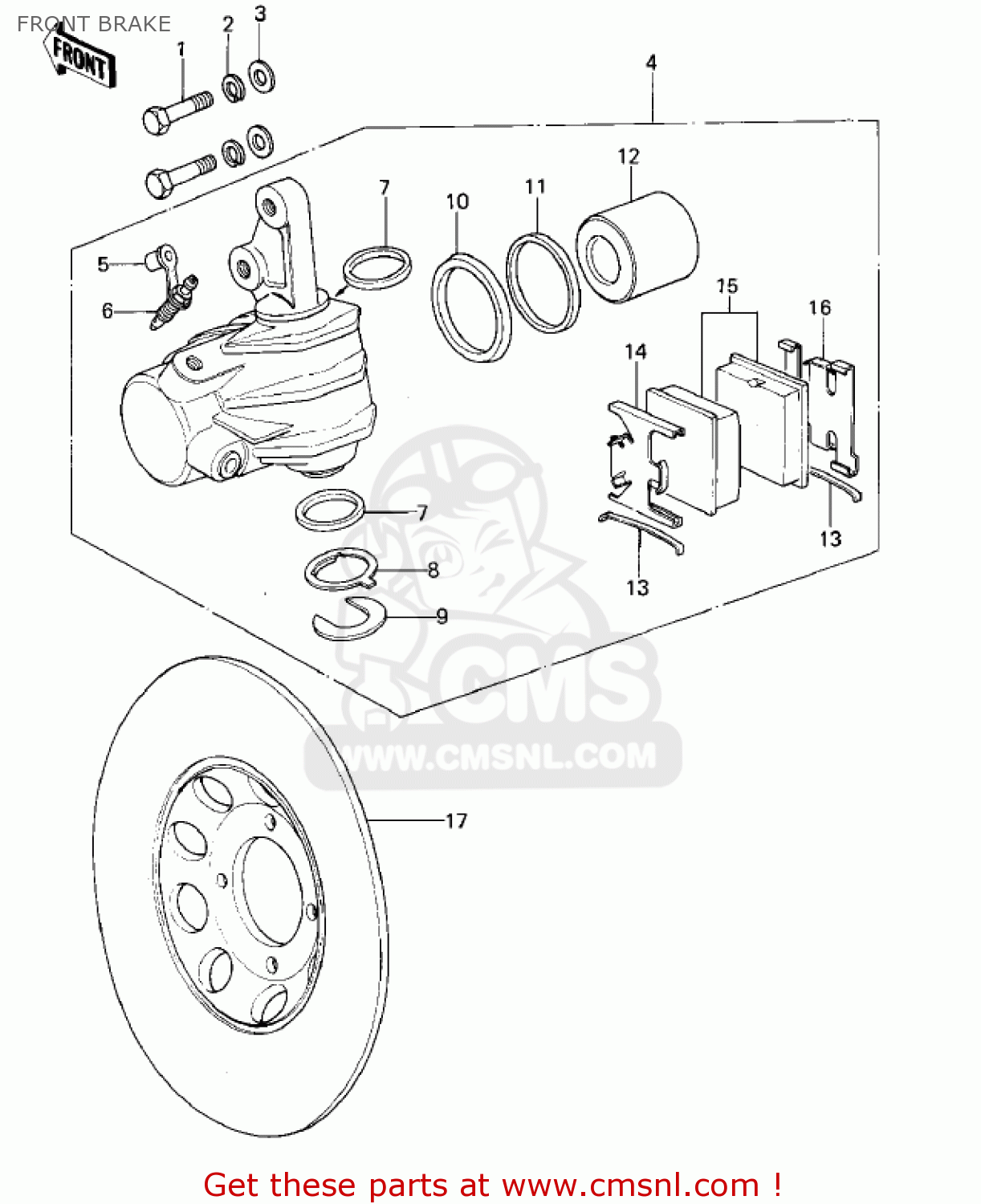 FRONT BRAKE KZ400B1 1978 CANADA