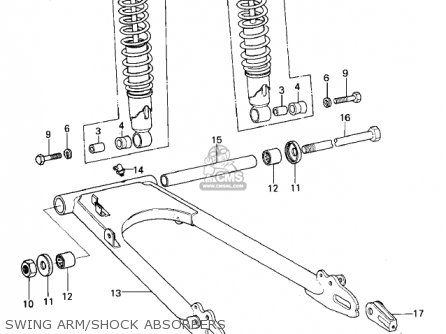 SWING ARM/SHOCK ABSORBERS - KZ400B1 1978 CANADA