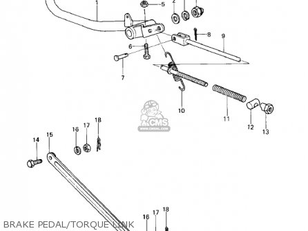 BRAKE PEDAL/TORQUE LINK - KZ400B1 1978 CANADA