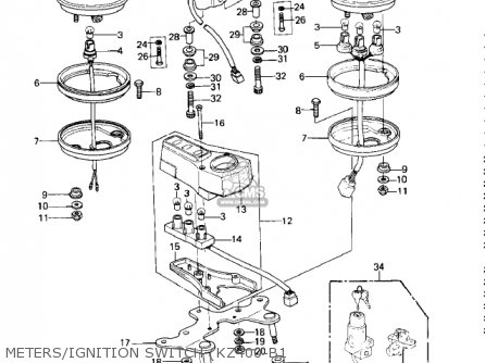 METERS/IGNITION SWITCH (KZ400-B1 - KZ400B1 1978 CANADA