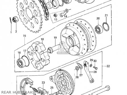 REAR HUB/BRAKE/CHAIN - KZ400B1 1978 CANADA