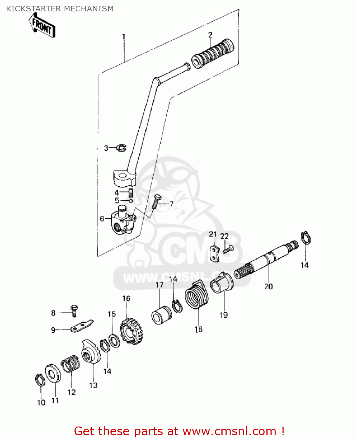 KICKSTARTER MECHANISM KZ400B2 1979 CANADA