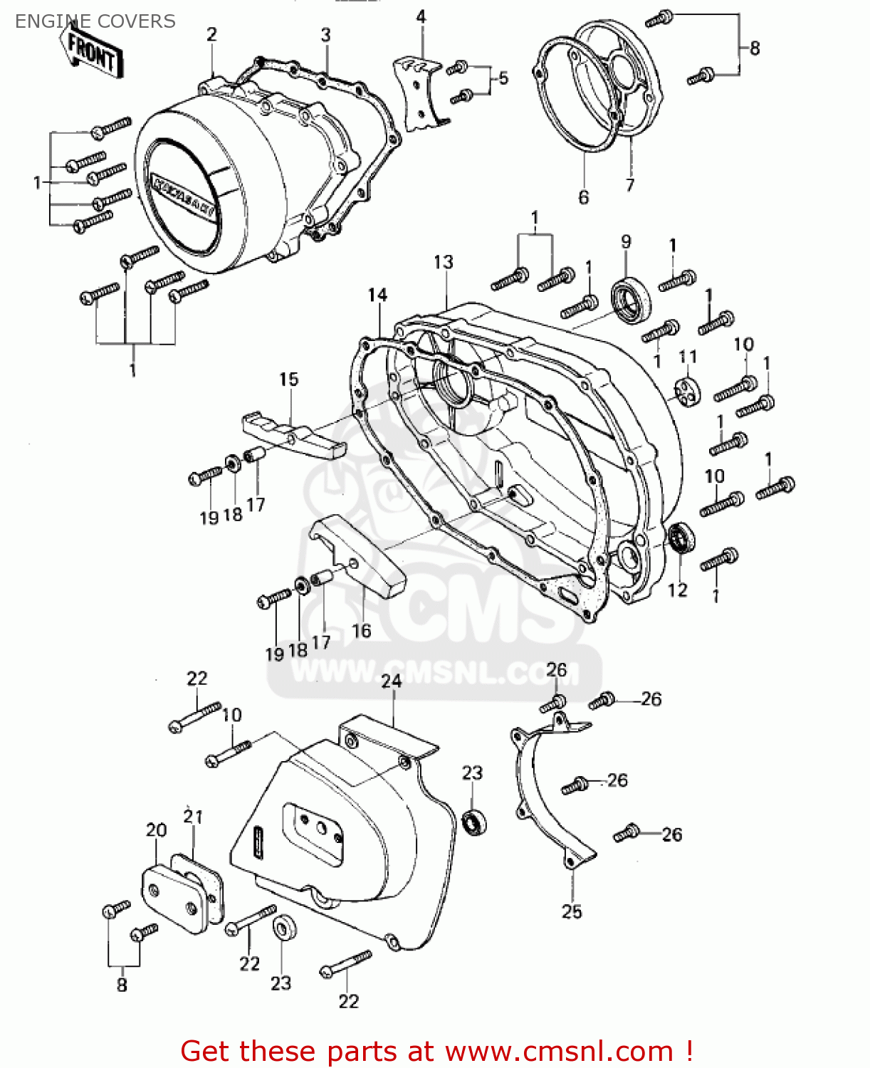 ENGINE COVERS KZ400B2 1979 CANADA