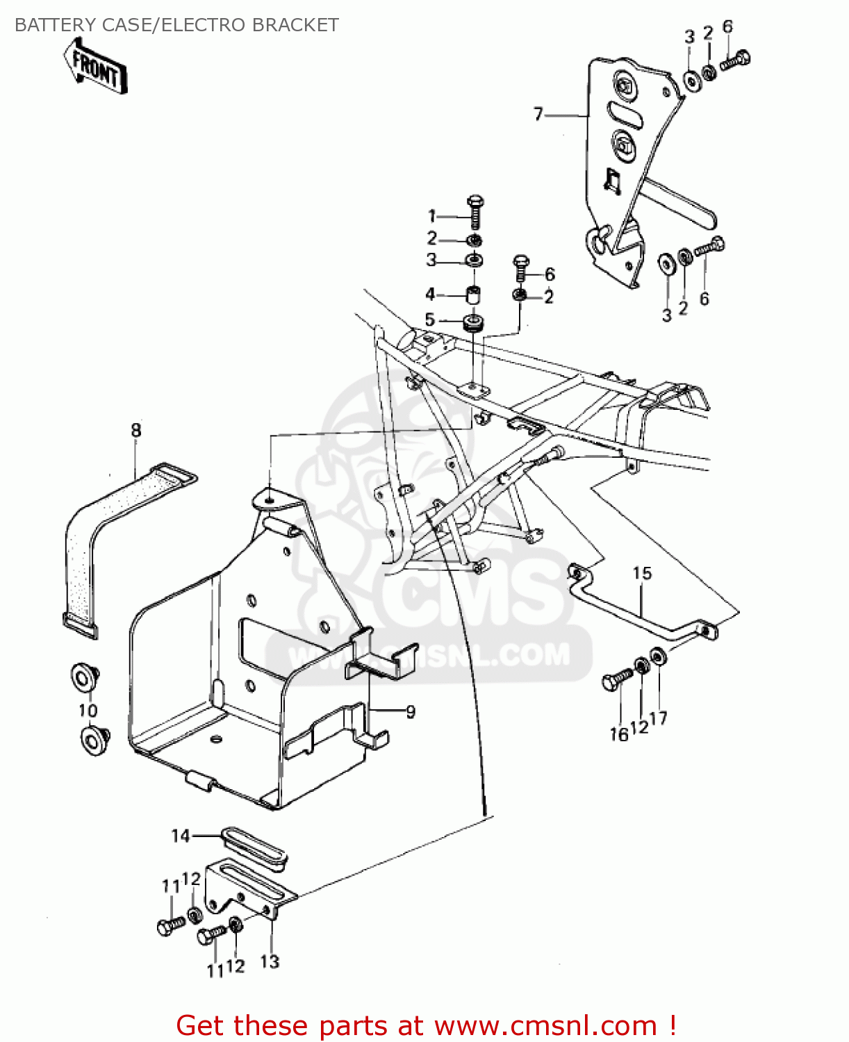 BATTERY CASE/ELECTRO BRACKET KZ400B2 1979 CANADA