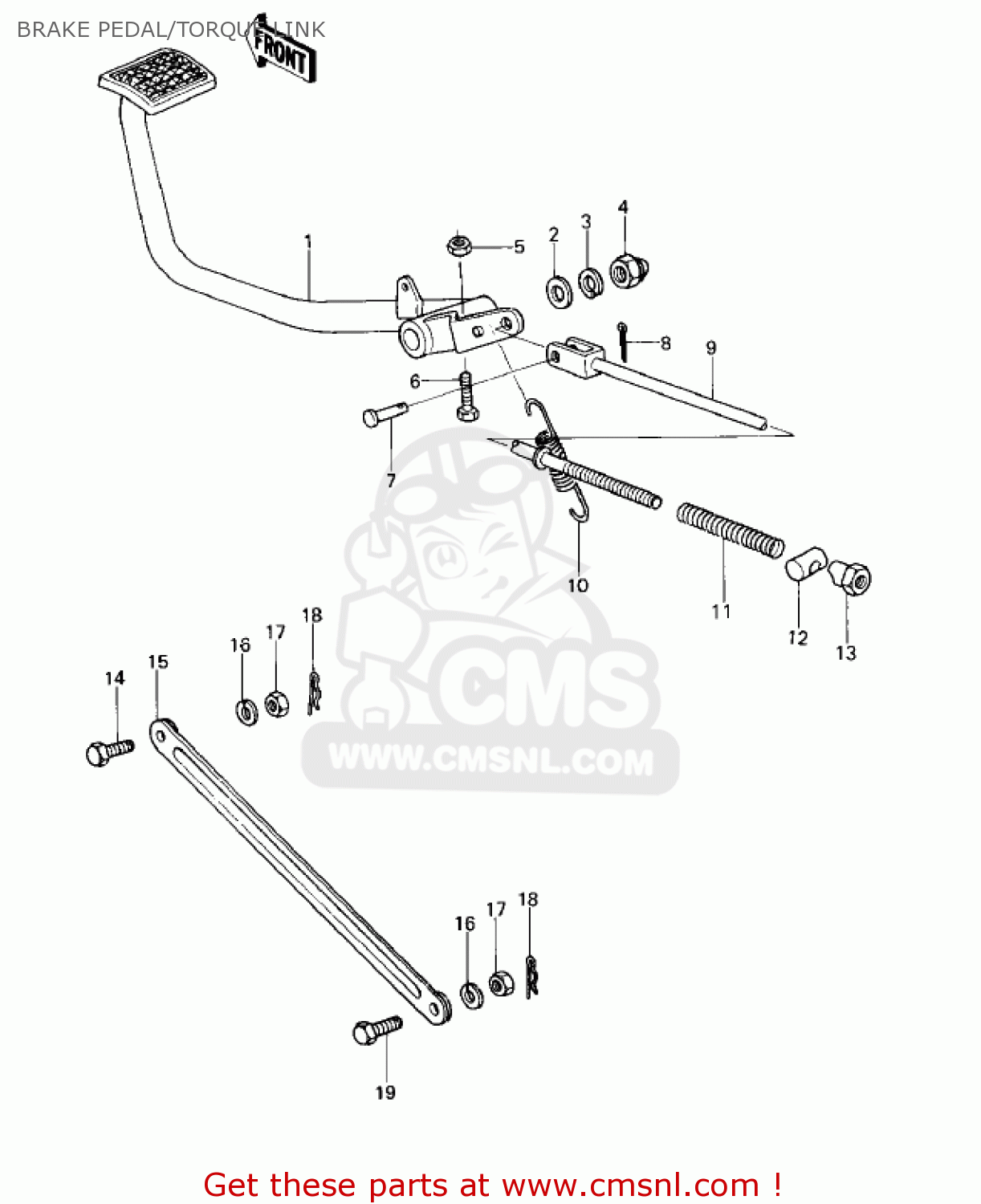 BRAKE PEDAL/TORQUE LINK KZ400B2 1979 CANADA