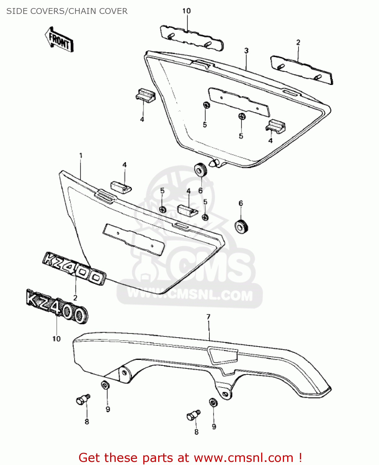 SIDE COVERS/CHAIN COVER KZ400B2 1979 CANADA