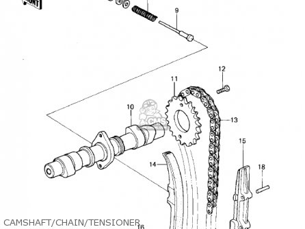 CAMSHAFT/CHAIN/TENSIONER - KZ400B2 1979 CANADA