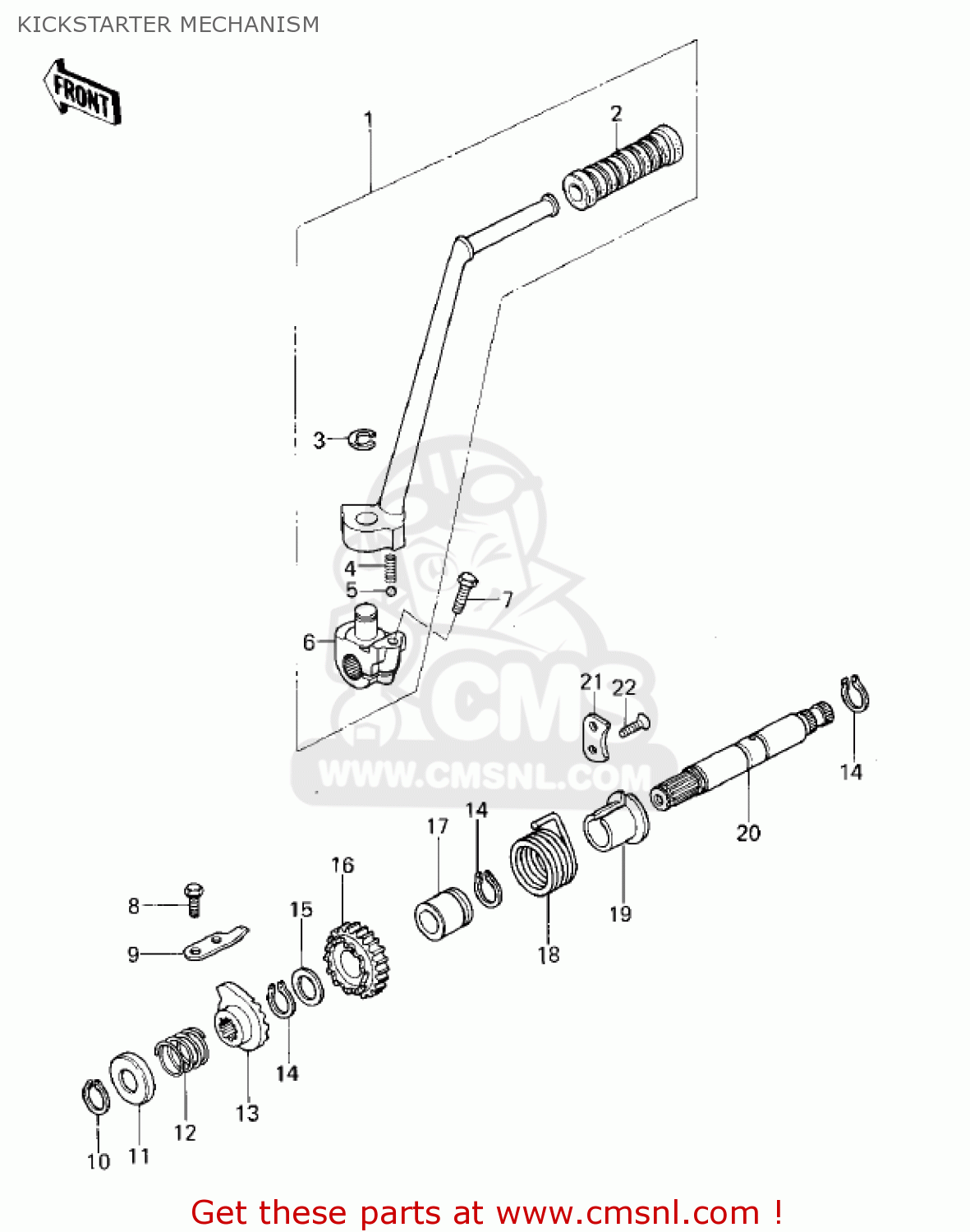 Kawasaki KZ400C1 1978 UNITED KINGDOM KICKSTARTER MECHANISM - buy