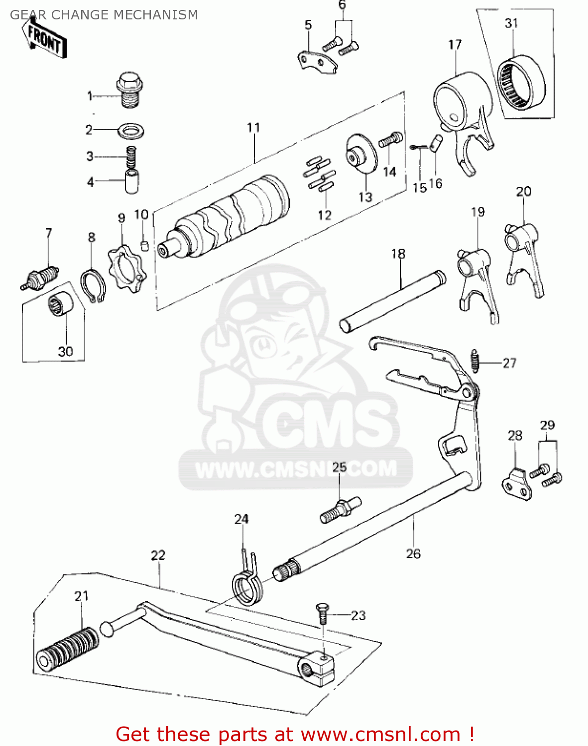 GEAR CHANGE MECHANISM KZ400C1 1978 UNITED KINGDOM