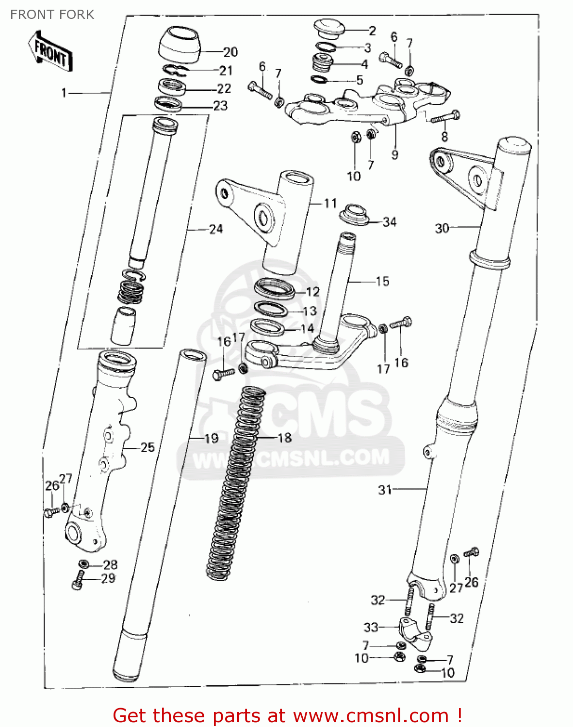 FRONT FORK KZ400C1 1978 UNITED KINGDOM