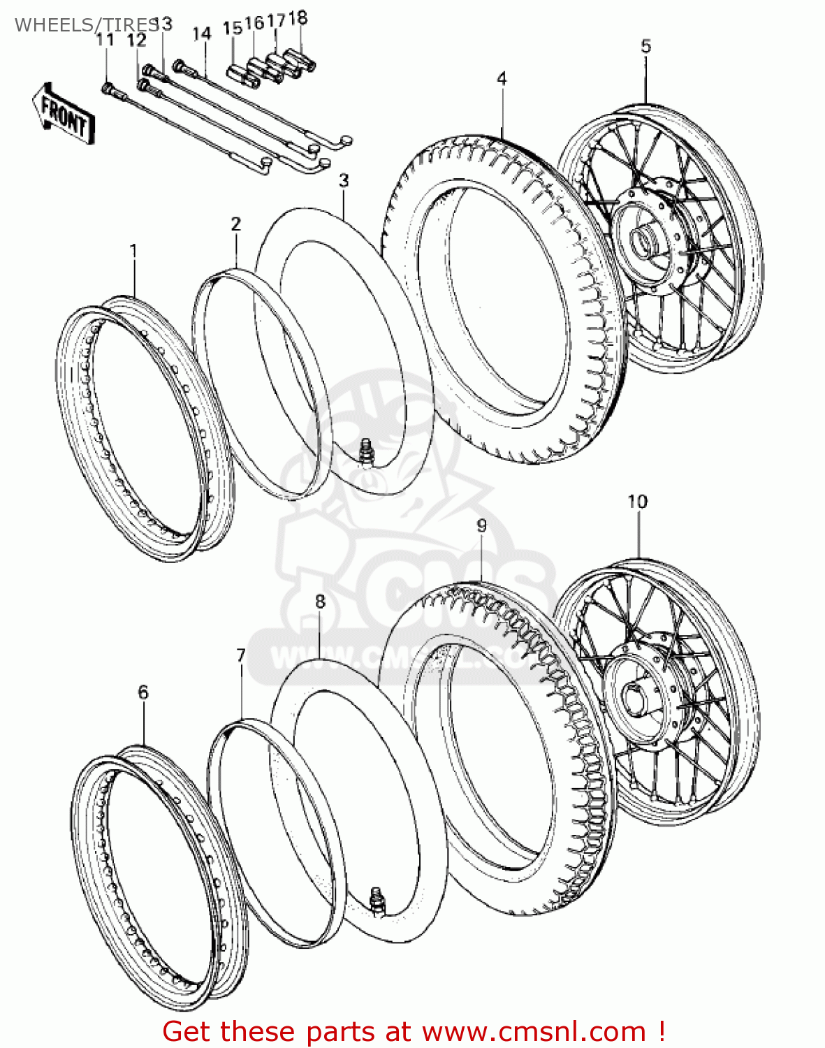 WHEELS/TIRES KZ400C1 1978 UNITED KINGDOM