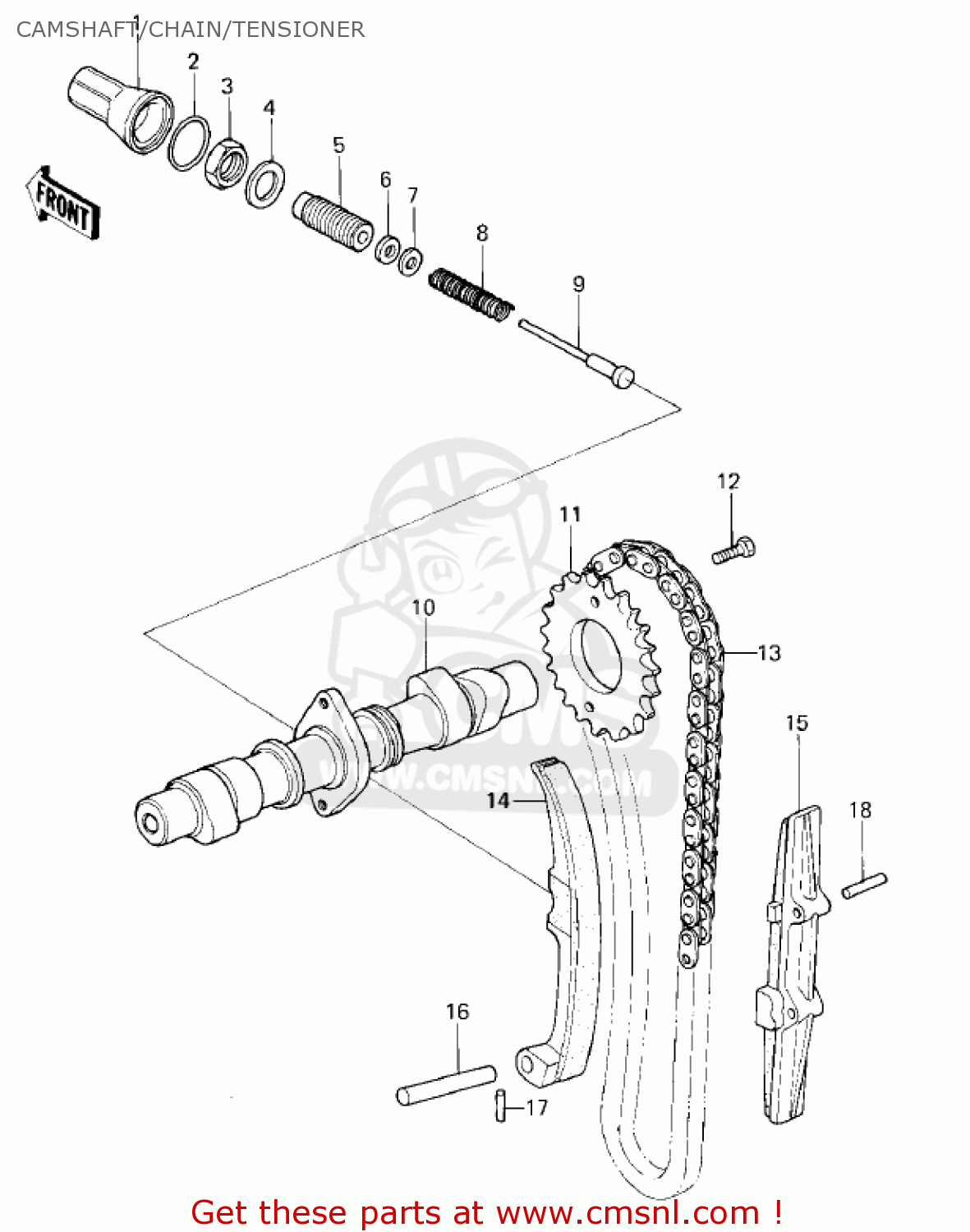 CAMSHAFT/CHAIN/TENSIONER KZ400C1 1978 UNITED KINGDOM