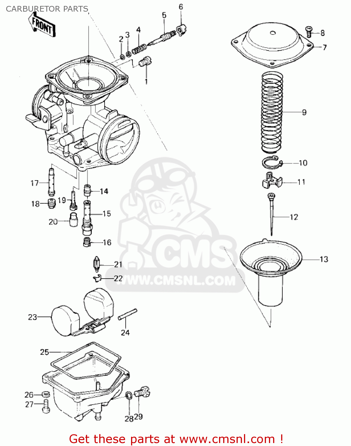CARBURETOR PARTS KZ400C1 1978 UNITED KINGDOM