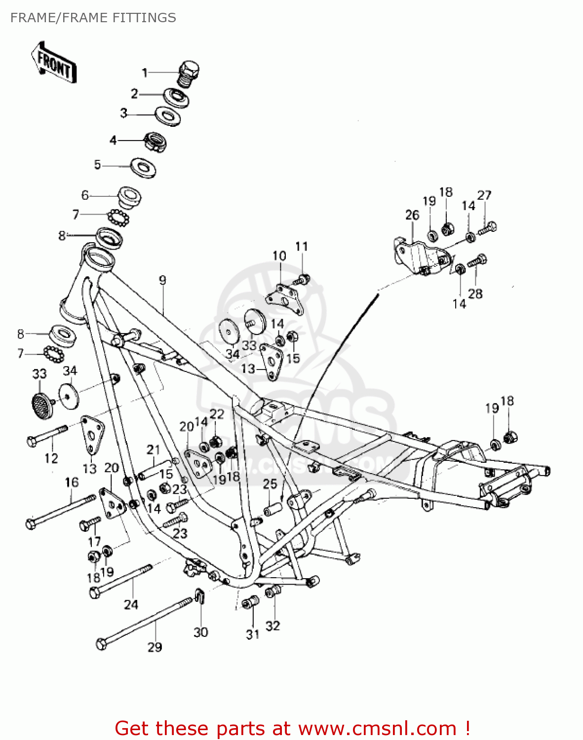 FRAME/FRAME FITTINGS KZ400C1 1978 UNITED KINGDOM