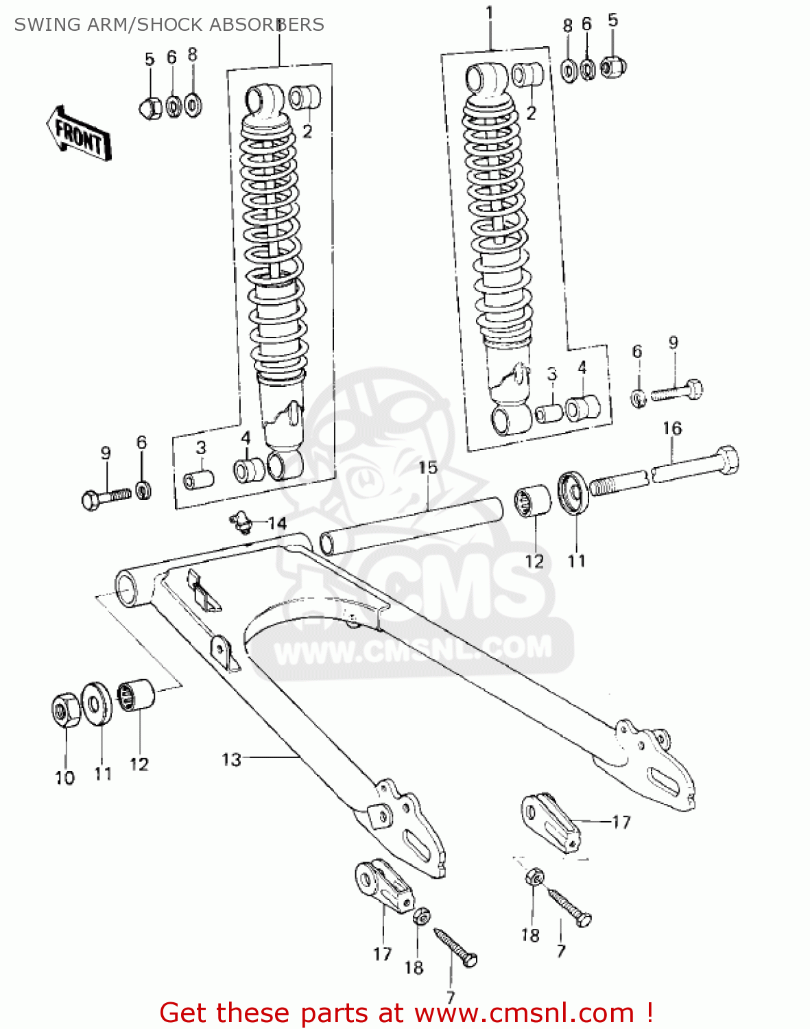 SWING ARM/SHOCK ABSORBERS KZ400C1 1978 UNITED KINGDOM