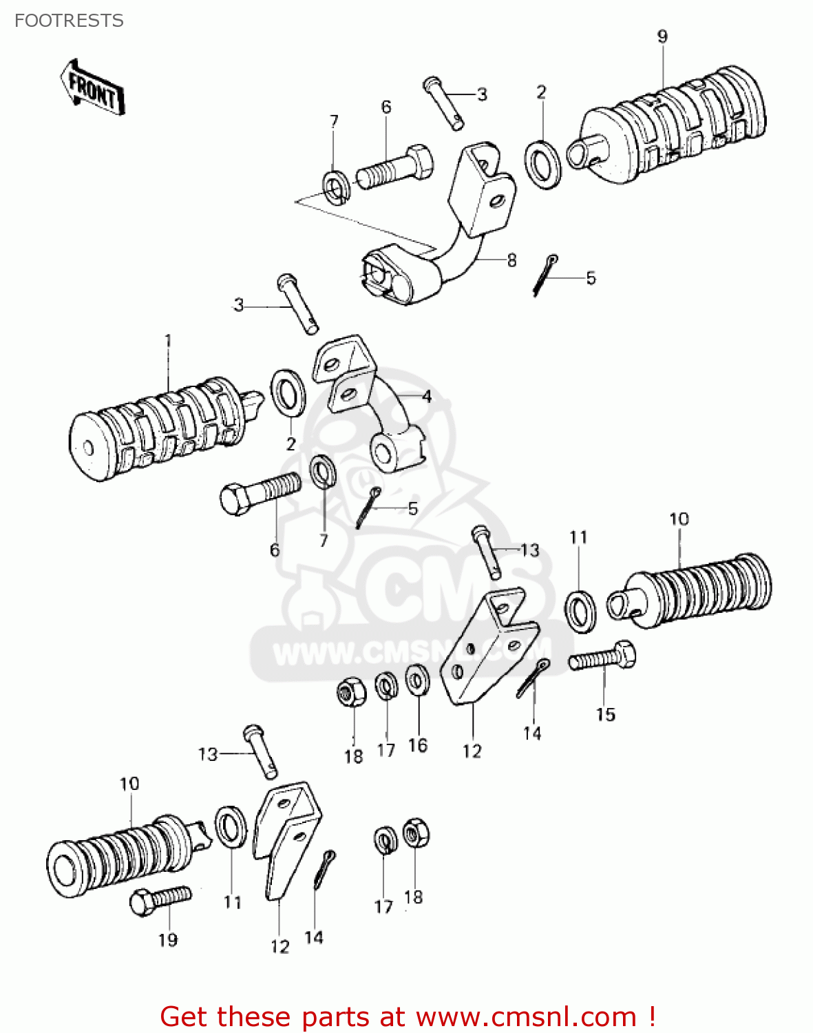 FOOTRESTS KZ400C1 1978 UNITED KINGDOM