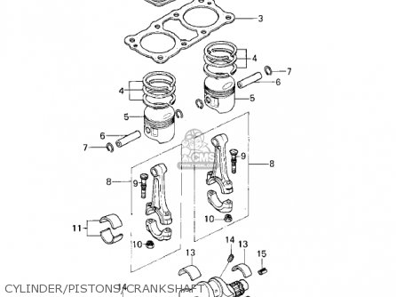 CYLINDER/PISTONS/CRANKSHAFT - KZ400C1 1978 UNITED KINGDOM