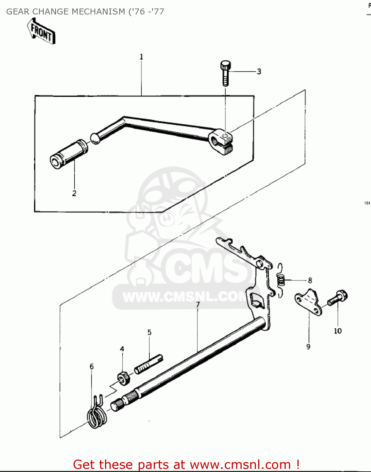 GEAR CHANGE MECHANISM ('76 -'77 KZ400D 1975 CANADA