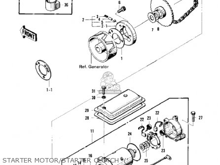 STARTER MOTOR/STARTER CLUTCH  (' - KZ400D 1975 CANADA
