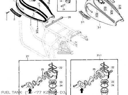 FUEL TANK  ('76 -'77 KZ400 - D3/ - KZ400D 1975 CANADA