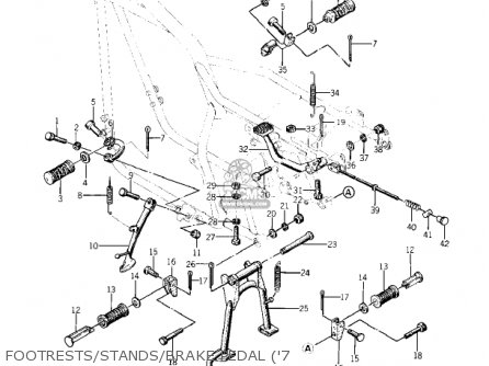 FOOTRESTS/STANDS/BRAKE PEDAL ('7 - KZ400D 1975 CANADA