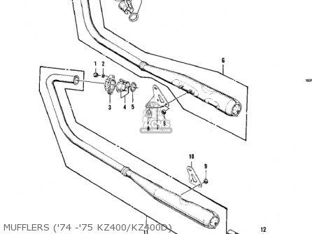 MUFFLERS ('74 -'75 KZ400/KZ400D) - KZ400D 1975 CANADA