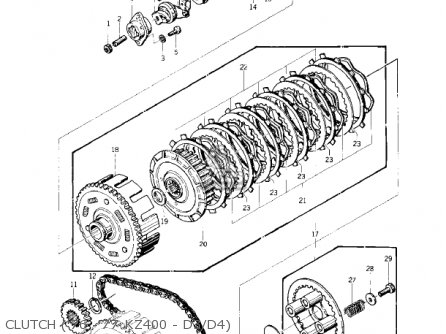 CLUTCH ('76 -'77 KZ400 - D3/D4) - KZ400D 1975 CANADA