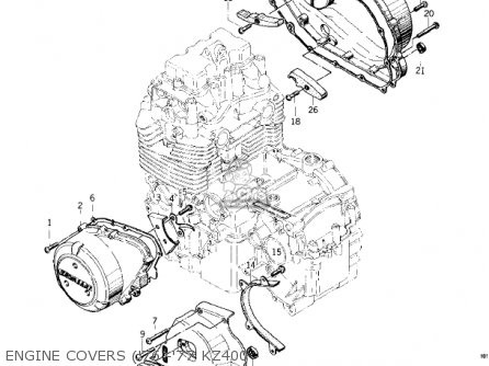 ENGINE COVERS ('76 -'77 KZ400 - - KZ400D 1975 CANADA