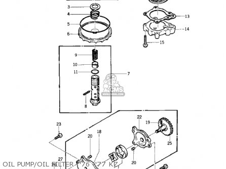 OIL PUMP/OIL FILTER ('76 -'77 KZ - KZ400D 1975 CANADA