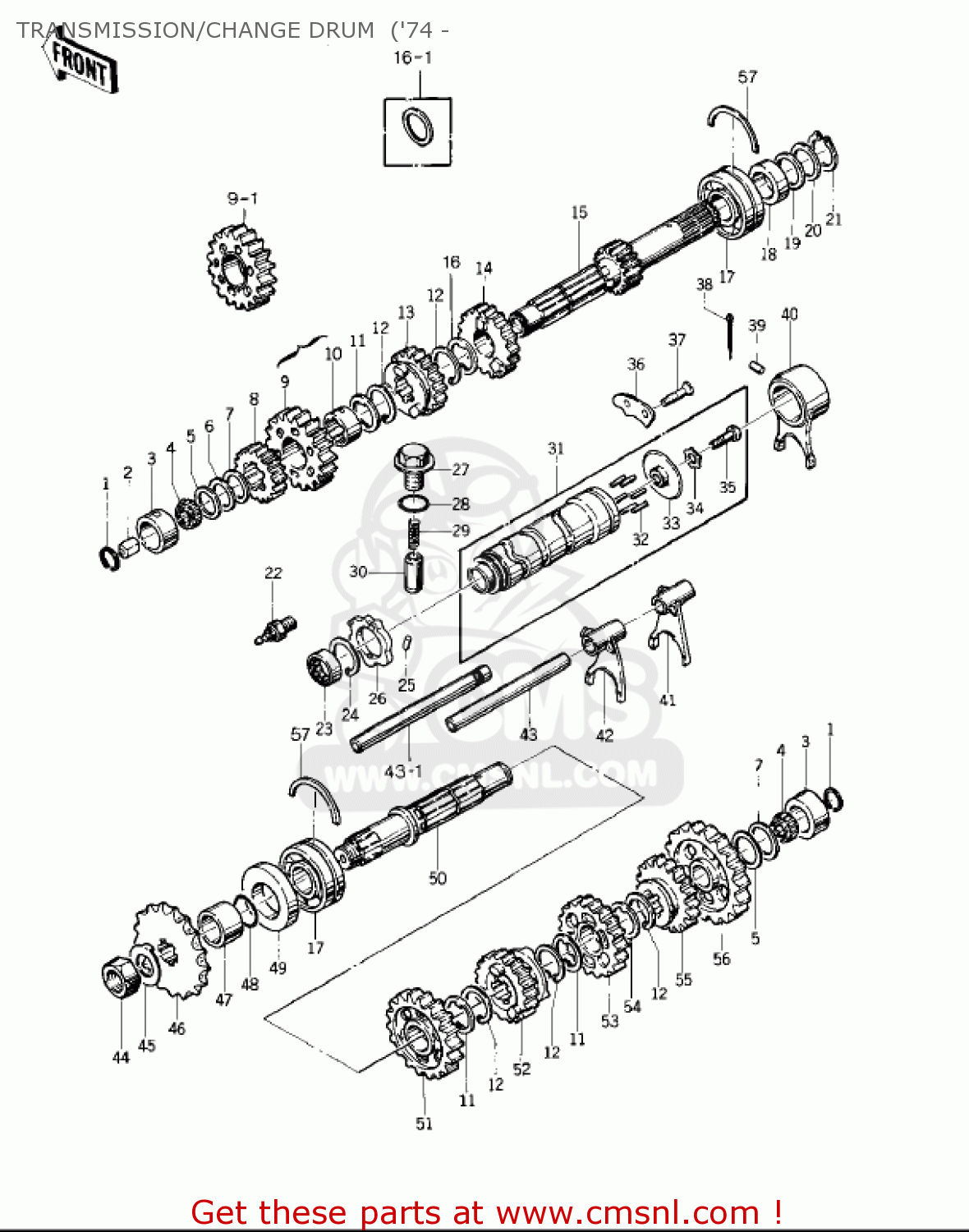 TRANSMISSION/CHANGE DRUM  ('74 - KZ400D3 1976 CANADA