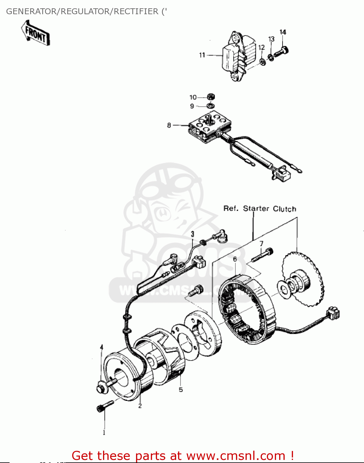 GENERATOR/REGULATOR/RECTIFIER (' KZ400D3 1976 CANADA