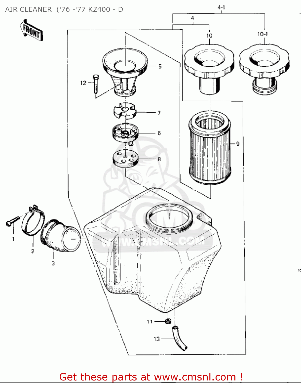 AIR CLEANER  ('76 -'77 KZ400 - D KZ400D3 1976 CANADA