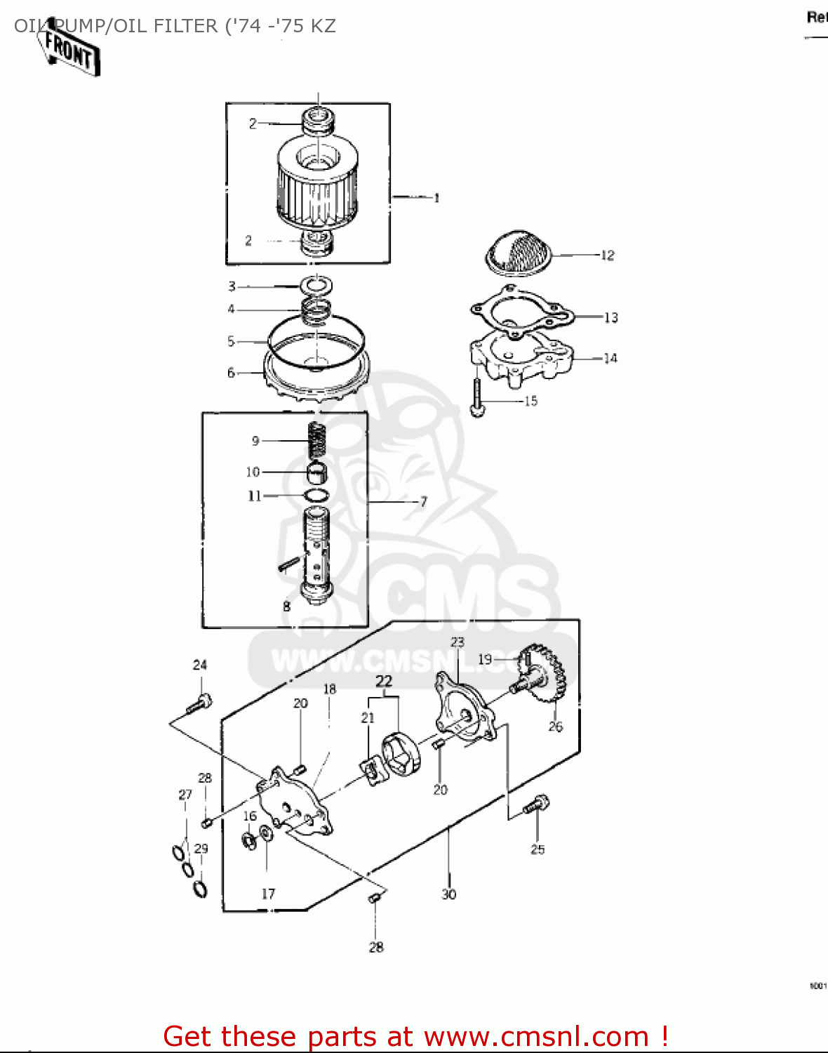 OIL PUMP/OIL FILTER ('74 -'75 KZ KZ400D3 1976 CANADA