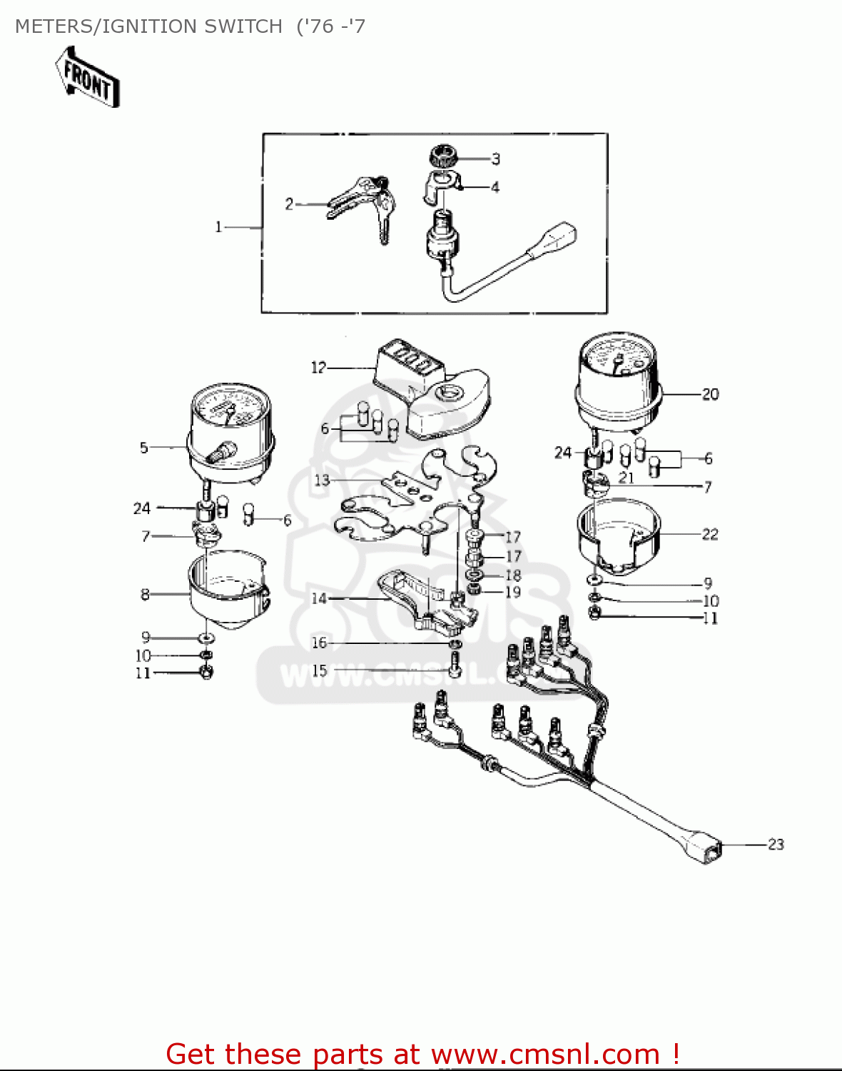 METERS/IGNITION SWITCH  ('76 -'7 KZ400D3 1976 CANADA