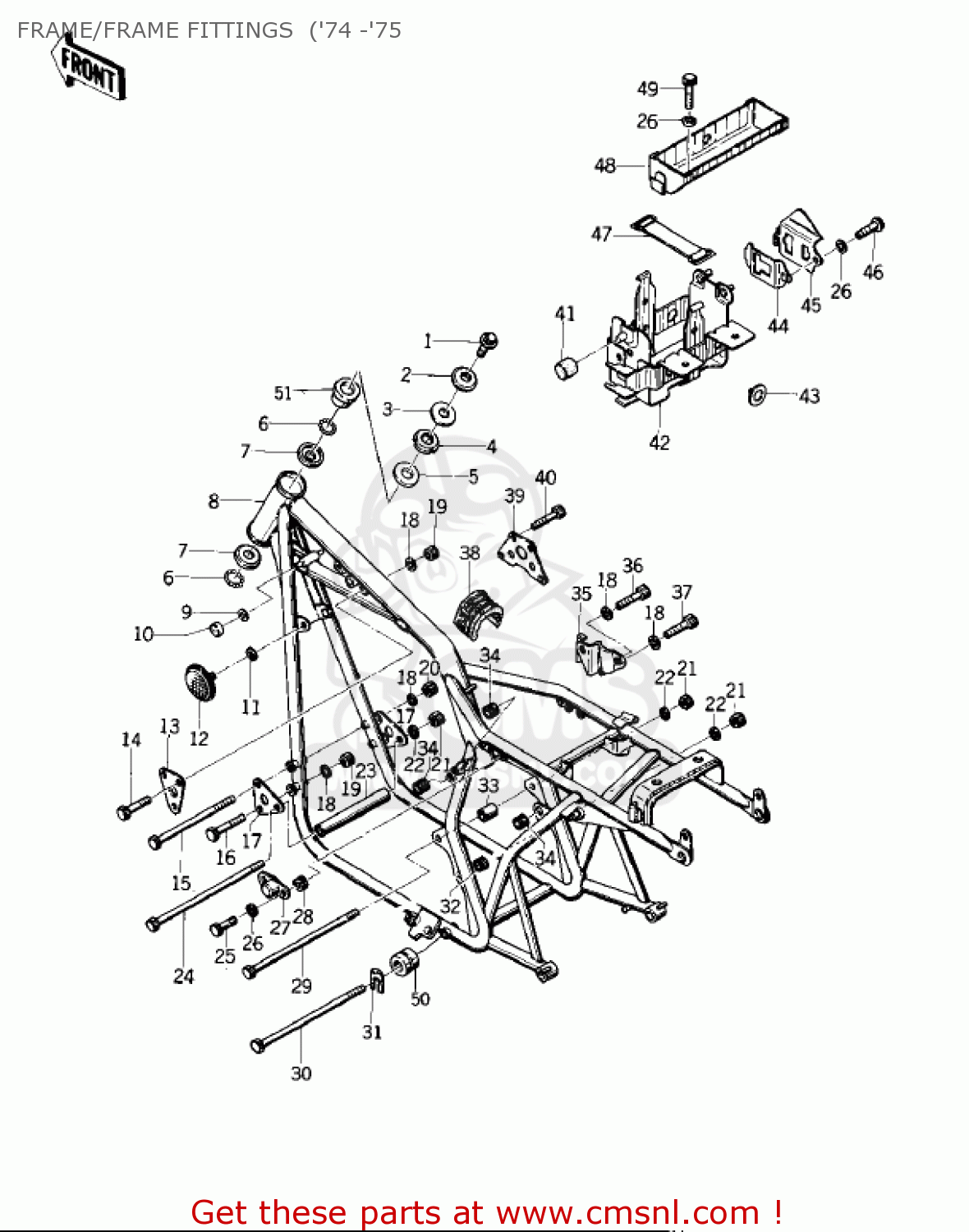 FRAME/FRAME FITTINGS  ('74 -'75 KZ400D3 1976 CANADA