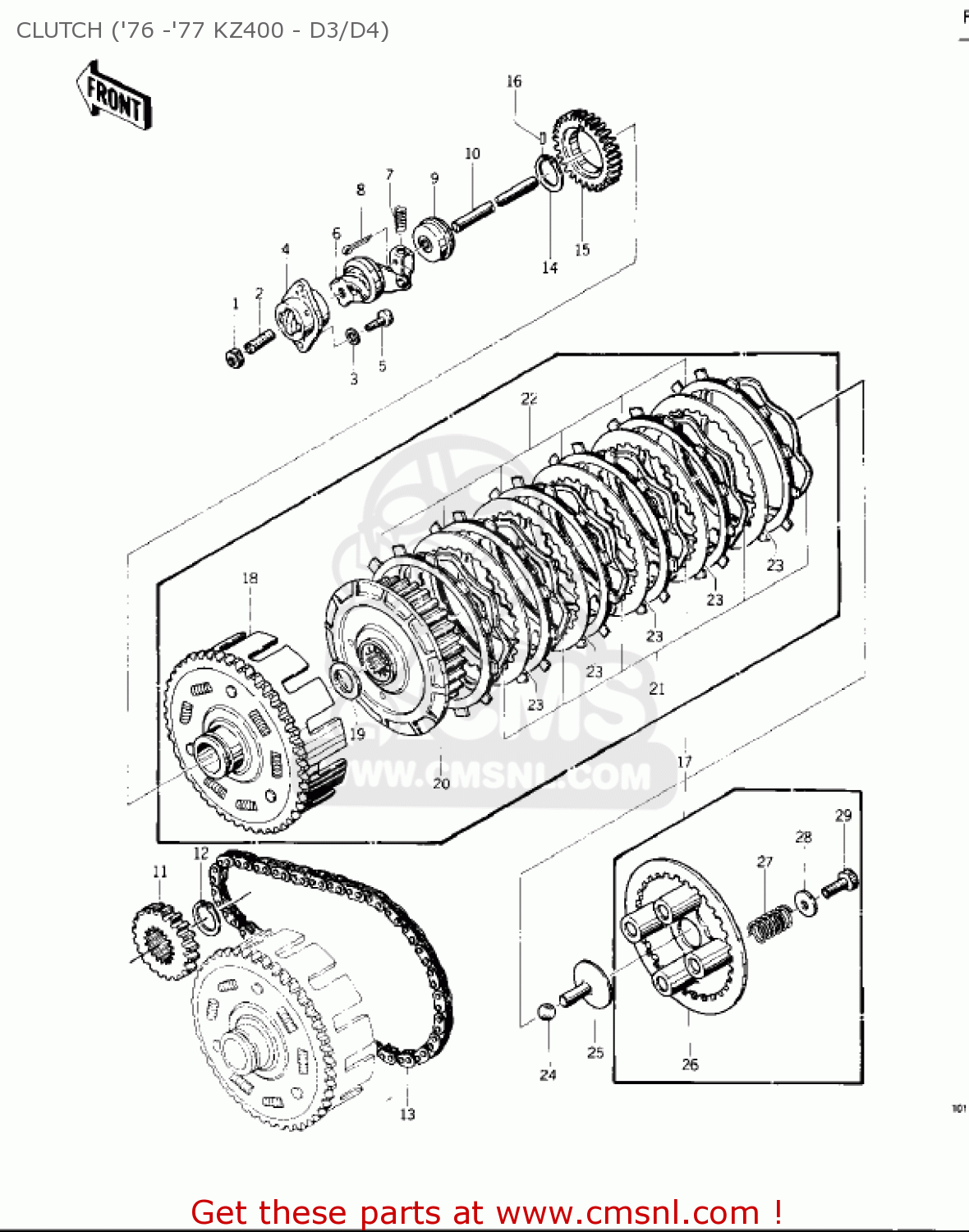 CLUTCH ('76 -'77 KZ400 - D3/D4) KZ400D3 1976 CANADA