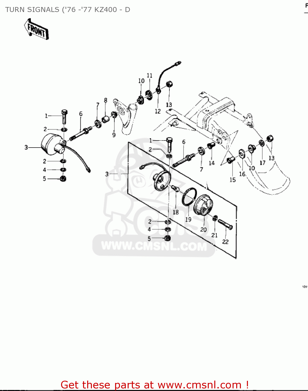TURN SIGNALS ('76 -'77 KZ400 - D KZ400D3 1976 CANADA