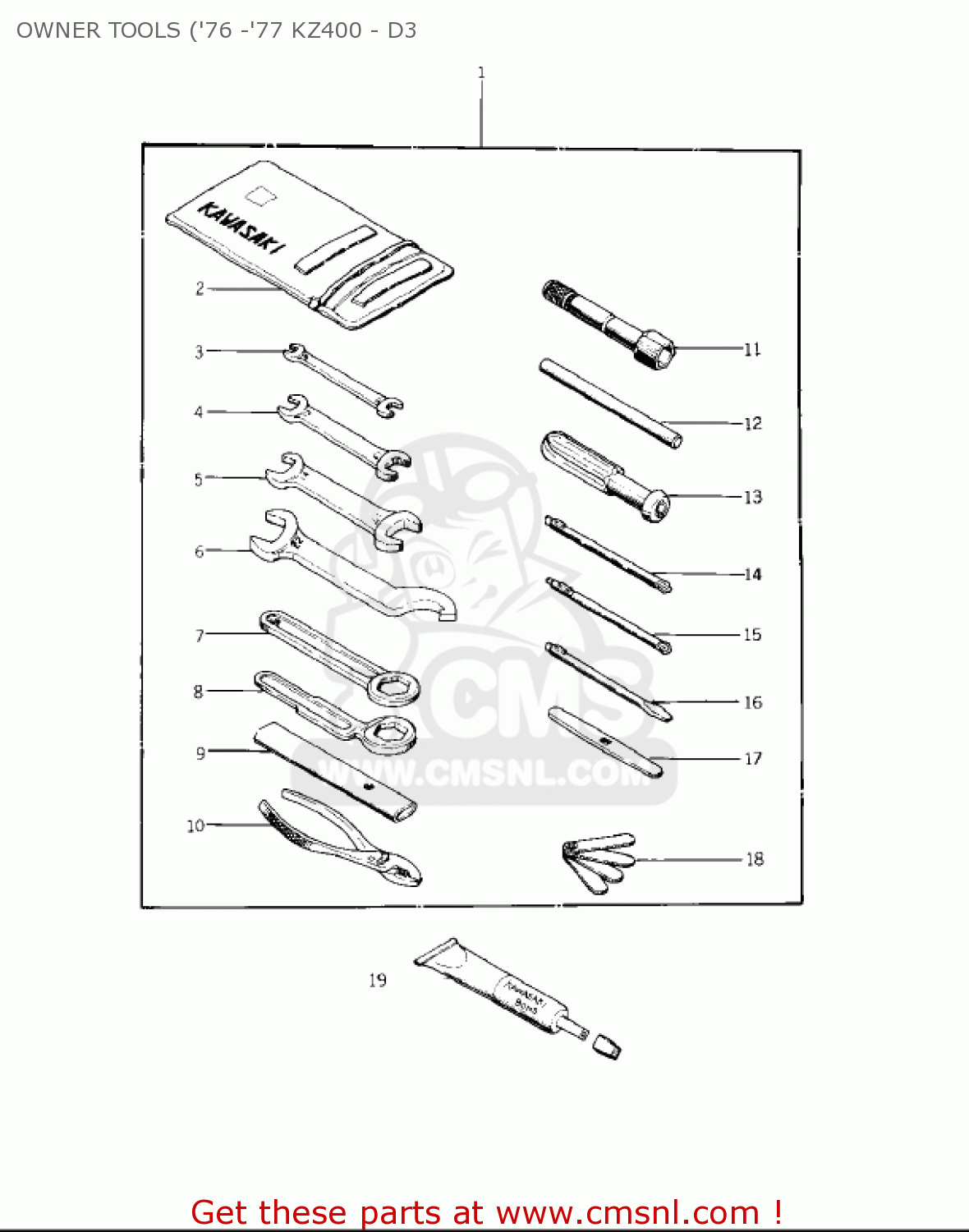 OWNER TOOLS ('76 -'77 KZ400 - D3 KZ400D3 1976 CANADA