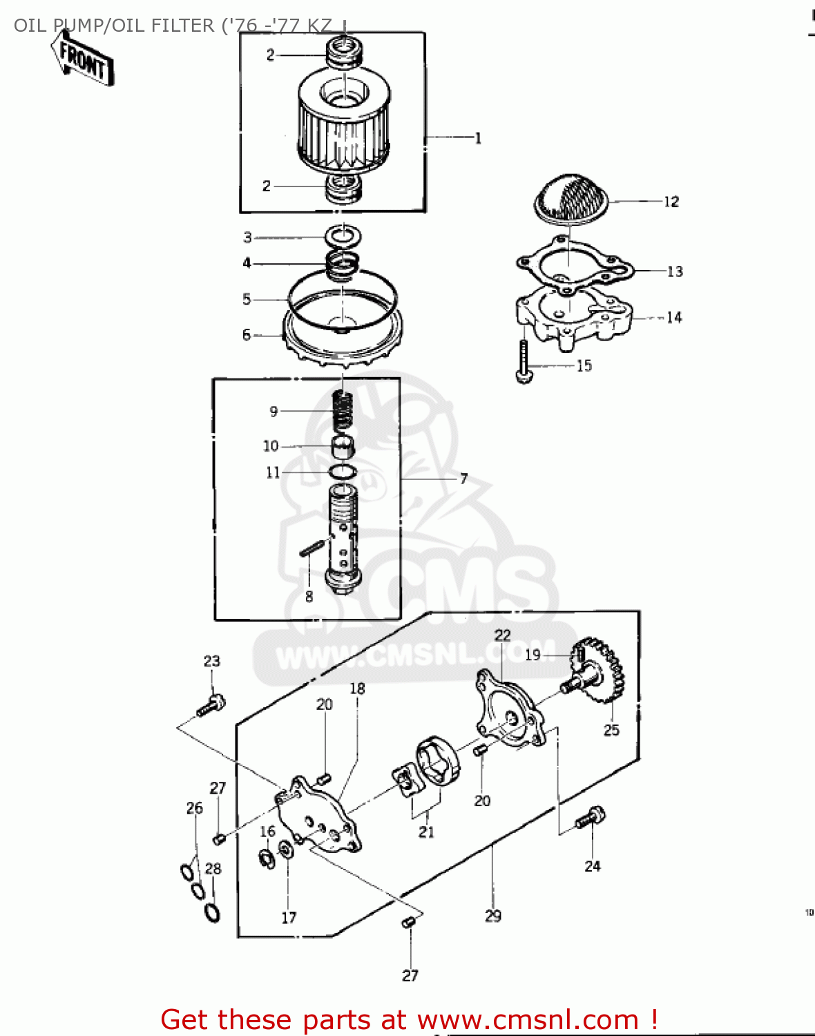 OIL PUMP/OIL FILTER ('76 -'77 KZ KZ400D3 1976 CANADA