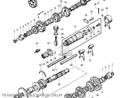 TRANSMISSION/CHANGE DRUM  ('74 - - KZ400D3 1976 CANADA