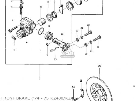 FRONT BRAKE ('74 -'75 KZ400/KZ40 - KZ400D3 1976 CANADA