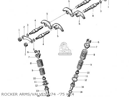ROCKER ARMS/VALVES ('74 -'75 KZ4 - KZ400D3 1976 CANADA