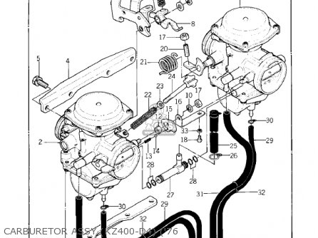 CARBURETOR ASSY (KZ400-D4) ('76 - KZ400D3 1976 CANADA