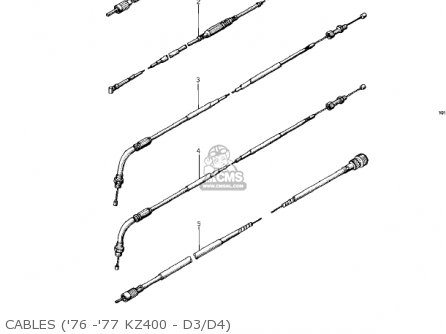 CABLES ('76 -'77 KZ400 - D3/D4) - KZ400D3 1976 CANADA