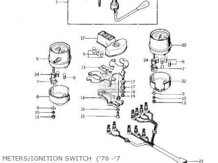 METERS/IGNITION SWITCH  ('76 -'7 - KZ400D3 1976 CANADA