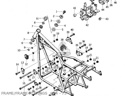 FRAME/FRAME FITTINGS  ('74 -'75 - KZ400D3 1976 CANADA